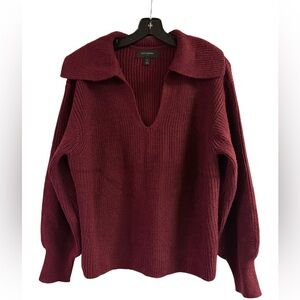 Banana Republic Burgundy V-Neck Sweater